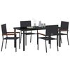 vidaXL Garten Essgruppe mit Kissen 5 pcs Schwarz Poly-Rattan
