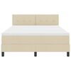 vidaXL Boxspringbett mit Matratze Creme 140 x 190 cm Stoff