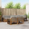 vidaXL Outdoor-Sofagarnitur mit Kissen 7 pcs Nat&uuml;rlich und Hellgrau