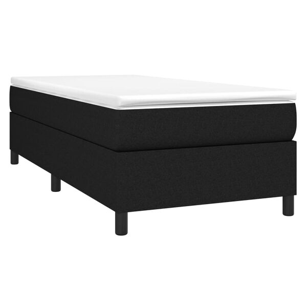 vidaXL Boxspringbett mit Matratze Schwarz 90x190 cm Stoff