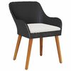 vidaXL Garten Essgruppe mit Kissen 7 pcs Schwarz Poly-Rattan