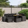 vidaXL 8-tlg. Garten-Sofagarnitur mit Kissen Schwarz Poly Rattan