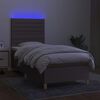 vidaXL Boxspringbett mit Matratze & LED Taupe 90x200 cm Stoff