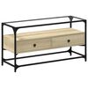 vidaXL TV-Schrank mit Glasplatte Sonoma-Eiche 98x35x51cm Holzwerkstoff