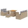 vidaXL Garten-Sofa-Set mit Kissen mit Kissen 8 pcs Beige und Hellgrau