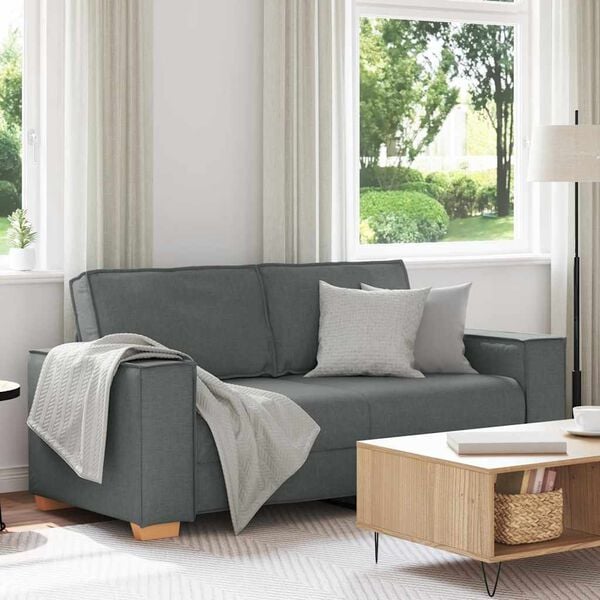 vidaXL 2-Sitzer Sofa Dunkelgrau 140 cm Stoff