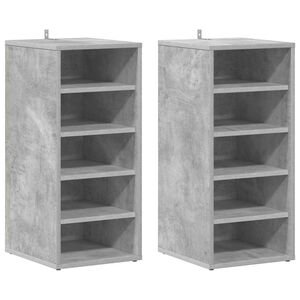vidaXL Schuhschr&auml;nke 2 Stk. Betongrau 31,5x35x70 cm Holzwerkstoff