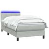 vidaXL Boxspringbett mit Matratze & LED Hellgrau 80x210 cm Samt