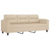 vidaXL 3-Sitzer-Sofa mit Kissen Creme 180 cm Mikrofasergewebe