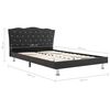 vidaXL Bett mit Matratze Dunkelgrau Stoff 140 x 200 cm