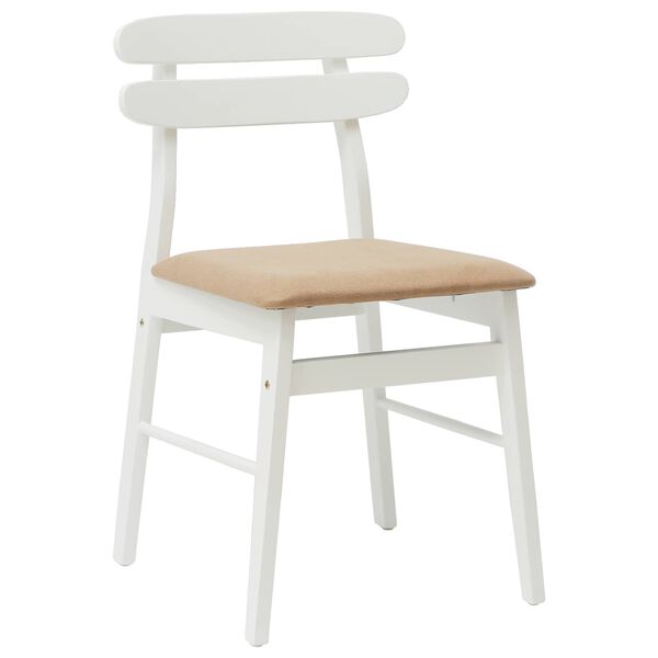 vidaXL Esszimmerstuhl 2 pcs Wei&szlig; und Braun Massives Gummiholz
