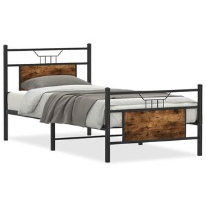 vidaXL Bettgestell ohne Matratze R&auml;uchereiche 90x190 cm Holzwerkstoff