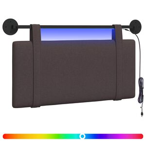 vidaXL H&auml;ngendes Kopfteil Mit LED Licht Dunkelbraun Stoff
