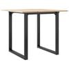 vidaXL Esstisch O-Gestell 80x80x75 cm Massivholz Kiefer und Stahl