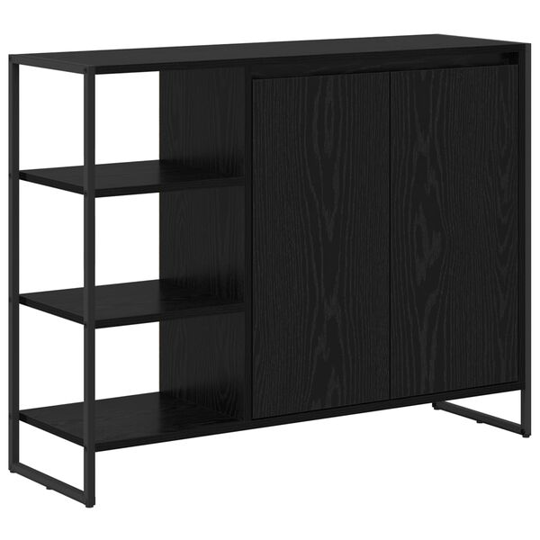 vidaXL Seitenschrank Schwarz Eichen-Optik 96,5 x 30 x 75 cm