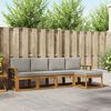 vidaXL Outdoor-Sofagarnitur mit Kissen 5 pcs Nat&uuml;rlich und Hellgrau
