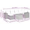 vidaXL 7-tlg. Garten-Sofagarnitur mit Kissen Beige Poly Rattan