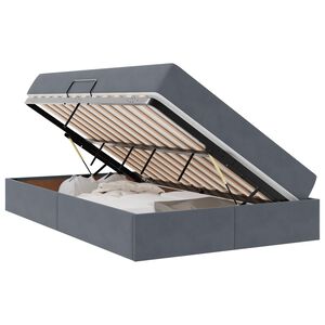 vidaXL Aufbewahrungsbett mit Matratze Dunkelgrau 120 x 200 cm Samt
