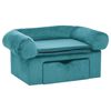 vidaXL Hundesofa mit Speicher T&uuml;rkis 75 x 50 x 38cm Pl&uuml;sch