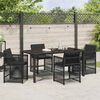 vidaXL Garten Essgruppe 5 pcs Schwarz Poly-Rattan