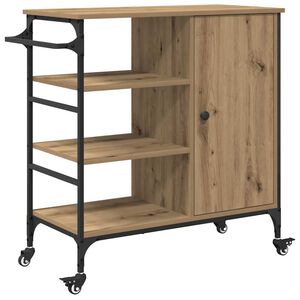 vidaXL K&uuml;chentrolley Artisan-Eiche 87,5 x 39 x 84,5 cm Holzwerkstoff