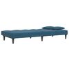 vidaXL Schlafsofa 2-Sitzer mit Fu&szlig;hocker Blau Samt