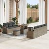 vidaXL Garten-Sofa-Set mit Kissen mit Speicher mit Kissen 10 pcs Grau