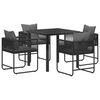 vidaXL Garten Essgruppe 5 pcs Schwarz und Anthrazit 80 x 80 x 73 cm