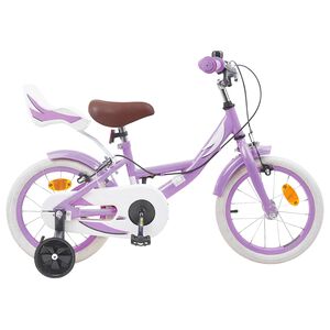vidaXL Kinderfahrrad 12 Zoll f&uuml;r 2-4 Jahre alt Lila
