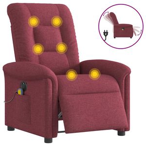 vidaXL Massagesessel Elektrisch Weinrot Stoff
