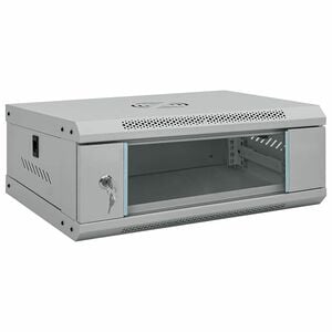 vidaXL Netzwerkschrank mit Speicher Grau 53 x 35 x 21 cm Stahl