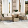 vidaXL Garten-Sofa-Set mit Speicher 7 pcs Beige Poly Rattan