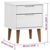 vidaXL Nachttisch MOLDE Wei&szlig; 40x35x48 cm Massivholz Kiefer