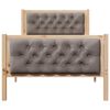 vidaXL Bettrahmen mit Kopfteil Taupe 90 x 200 cm Massives Kiefernholz