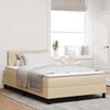 vidaXL Boxspringbett mit Matratze mit LED Creme 120 x 200 cm Stoff