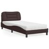 vidaXL Bett mit Matratze "Hvar" Dunkelbraun 90x200 cm Stoff