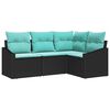 vidaXL Sofa Set 4 stk. Schwarz [Synthetisch]: Poly Rattan