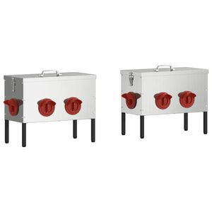 vidaXL H&uuml;hnerf&uuml;tterer 2 pcs Silber 41,5 x 20,5 x 33 cm