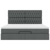 vidaXL Ottoman-Bett mit Matratze Dunkelgrau 160x200 cm Stoff