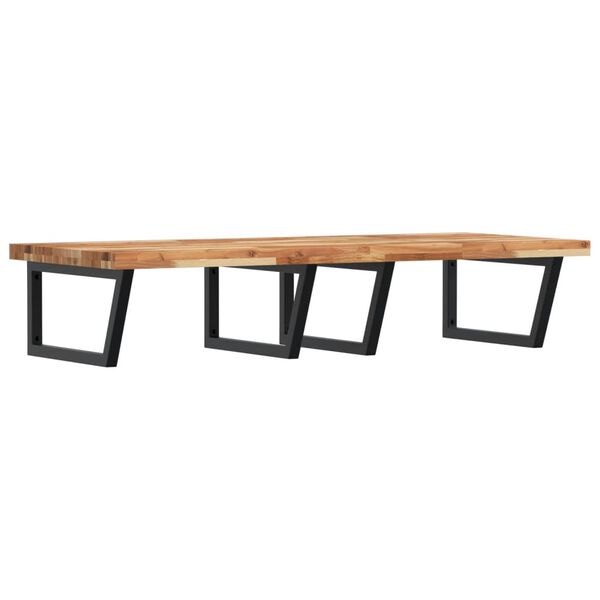 vidaXL Waschbeckenregal Wandmontage Stahl und Akazienholz