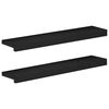 vidaXL Fensterb&auml;nke 2 stk. Schwarz 80 x 15 x 2 cm Massivholz Buche