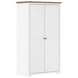 vidaXL Kleiderschrank BODO Wei&szlig; und Braun 99x53,5x173 cm Kiefernholz