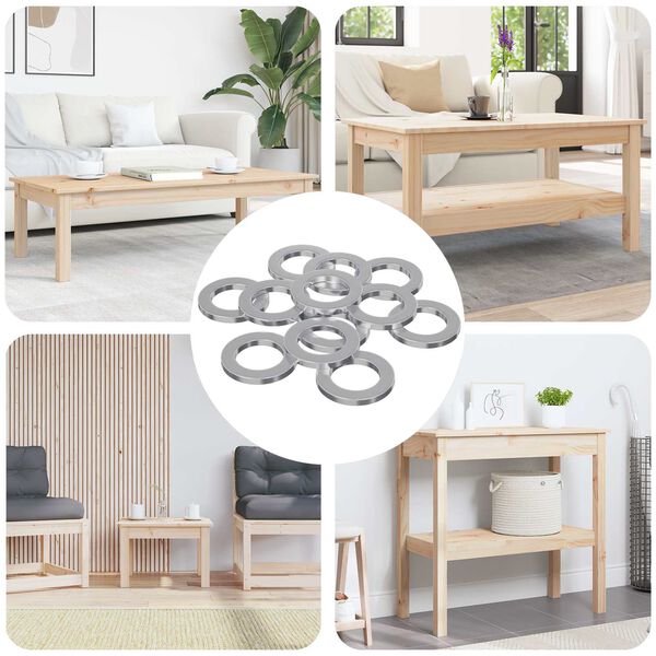 vidaXL Unterlegscheiben 12 pcs Silber 10 x 10 x 1,2 mm Eisen