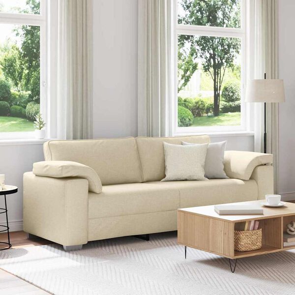 vidaXL Sofa Creme 219 x 80 x 82 cm Stoff