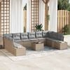 vidaXL Gartensofa-set mit Kissen 10 pcs Beige und Hellgrau Polyrattan