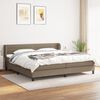 vidaXL Boxspringbett mit Matratze Taupe 200x200 cm Stoff