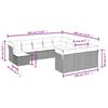 vidaXL 12-tlg. Garten-Sofagarnitur mit Kissen Braun Poly Rattan