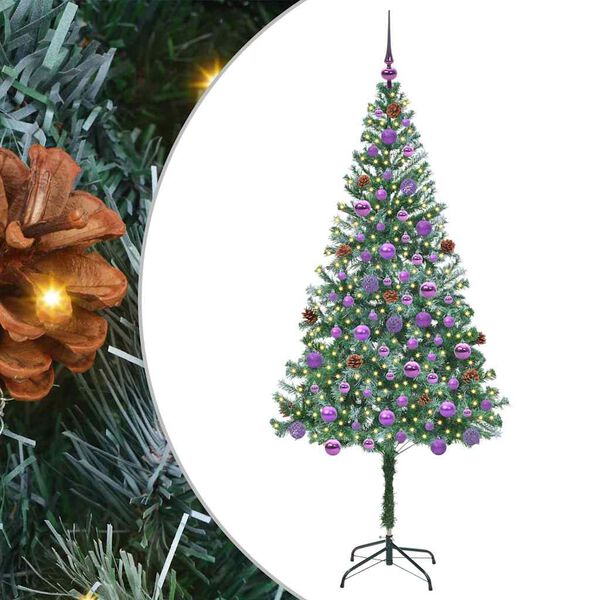 vidaXL K&uuml;nstlicher Weihnachtsbaum Gr&uuml;n 180 cm PVC und Stahl