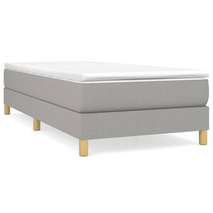 vidaXL Boxspringbett mit Matratze Hellgrau 80x200 cm Stoff