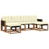 vidaXL Outdoor-Sofagarnitur 6 stk. Natur und Creme